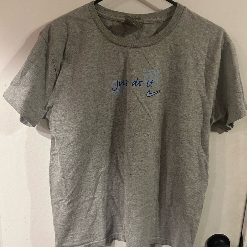 Nike Gray Tee with Blue Logo